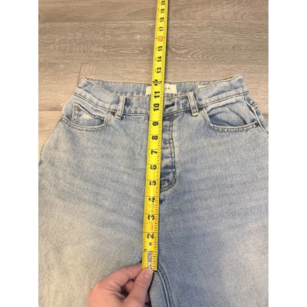 PacSun High Rise Straight Jeans Womens 24 Light Blue Wash Button Fly Denim